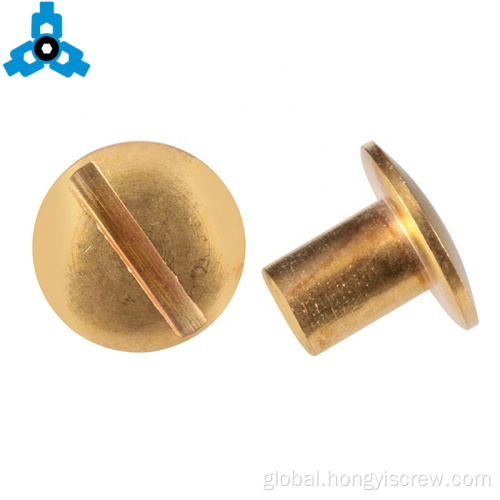 Non Standard Fanstener Brass Chicago Binding Rivets Male And Female Screw Factory